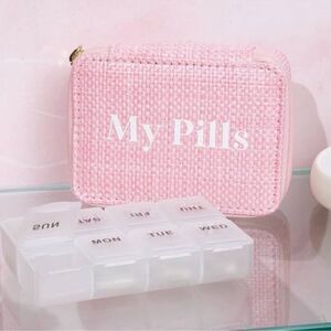 MIAMICA Pink Rattan Zip Pill Case